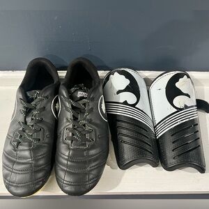 Procat Black Soccer Cleats with Shin Guards